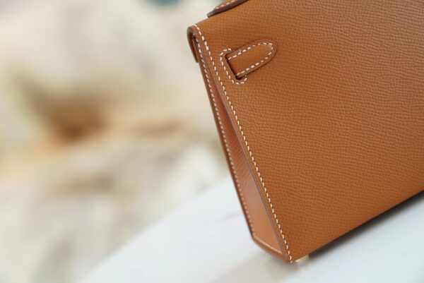 b1c64c8cbe8ec51 Full Handmade Hermes Mini Kelly19CM CK37 Gold Epsom Leather Gold Hardware