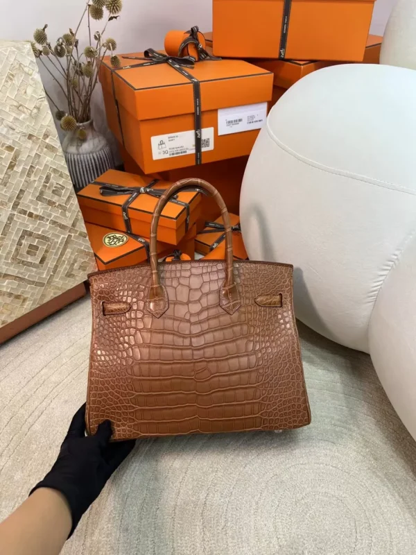 b205e18b6040441-jpg Hong Kong Hermes CK37 Gold Matte Alligator Crocodile Birkin Bag 30CM Silver Hardware