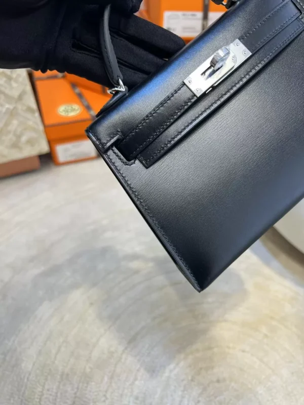 b29d6596f15c89a-jpg Taiwan Hermes Mini Kelly 19CM 89 Noir Box Leather Silver Hardware