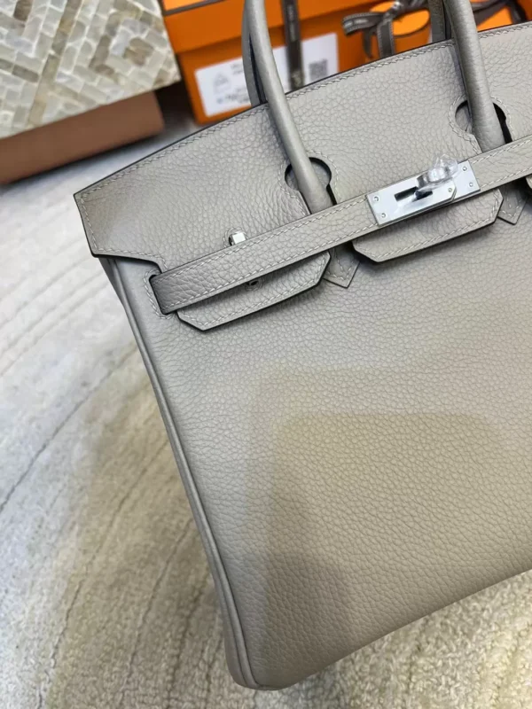 b2d9998cbfddbe5-jpg Handmade Hermes Togo Leather Birkin 25CM 81 Gris Tourterelle Silver Hardware
