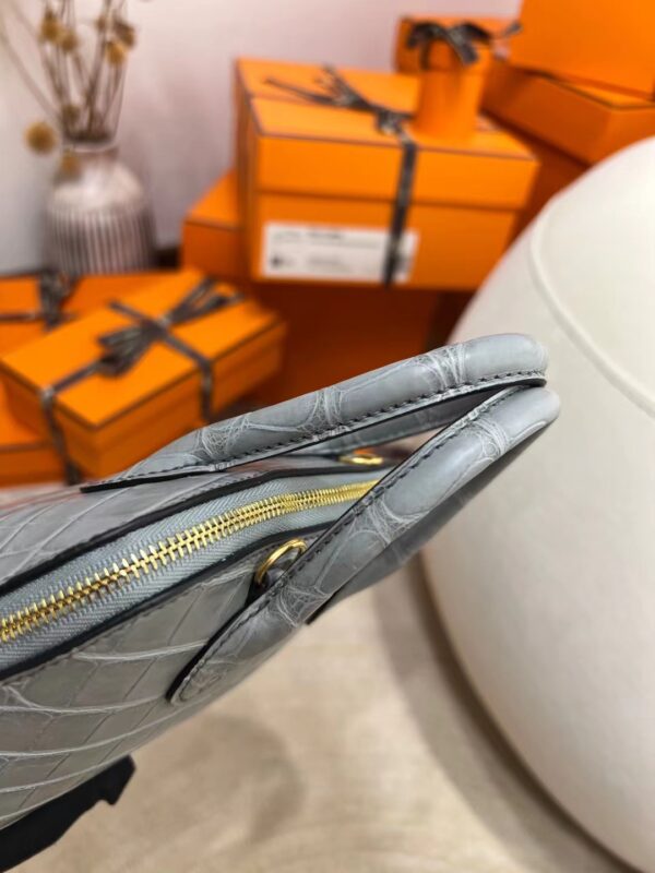 b3512cb56d3941e Australia Sydney Hermes Mini Bolide 18CM Matte Alligator 0V Gris Ciment Gold Hardware