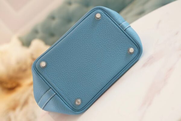 b3ec3ca331007af God Factory Bags Factory Hermes 75 Blue Jean Clemence Leather Picotin18CM Silver Hardware