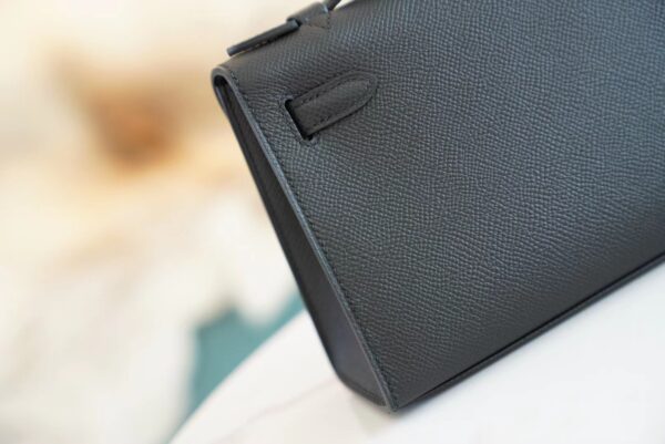 b465e2f81e66e0f Fashion God Factory Bags Hermes CK89 Black Epsom Leather Kelly Pochette22cm Clutch Bag
