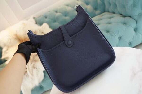 b4f4190dc231922 God Factory Bags Factory Hermes Evelyne 29CM 73 Blue Saphir TC Leather Silver Hardware