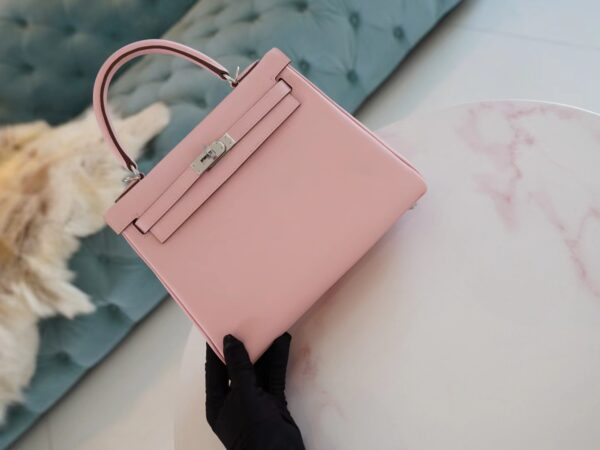 b51b7c039466656 Qatar Doha Hermes Kelly 25CM Swift 3Q Rose Sakura Silver Hardware