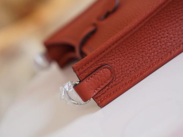 b520995f6e30abf God Factory Bags Factory Hermes Clemence Evelyne Mini 16CM 5F Potiron Silver Hardware
