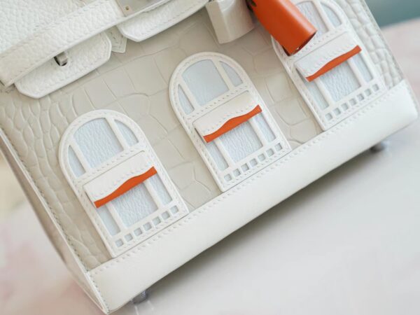b52b54289cfaf02 Hermes Birkin House 20CM Four Leathers 01 Blanc/ 8L Beton Silver Hardware