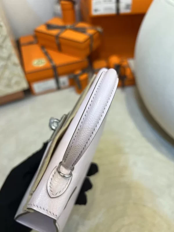 b5501acfc013d3a-jpg Taiwan Hermes Mini Kelly 19CM Chevre Leather 09 Mauve Pale Silver Hardware