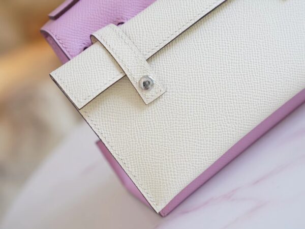 b5ab3a1cb2270aa Full Handmade Hermes X9 Mauve Sylyestre Epsom Leather Kelly Doll Picto Silver Hardware