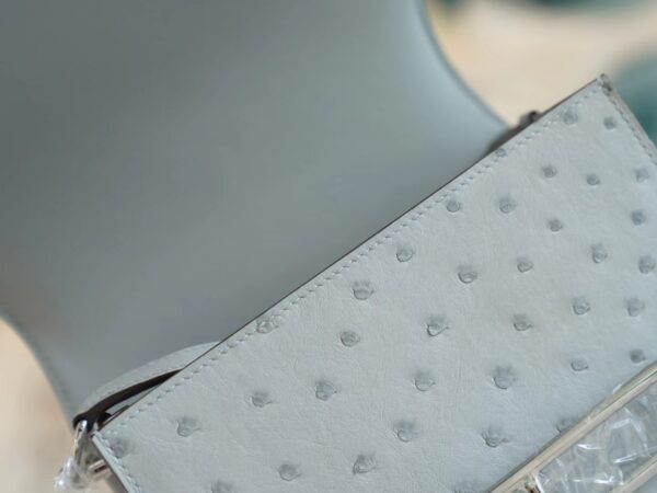 b5d76bd23ca6282 Discount Hermes Roulis Mini18cm 8U Blue Glacier South Africa KK Ostrich Leather