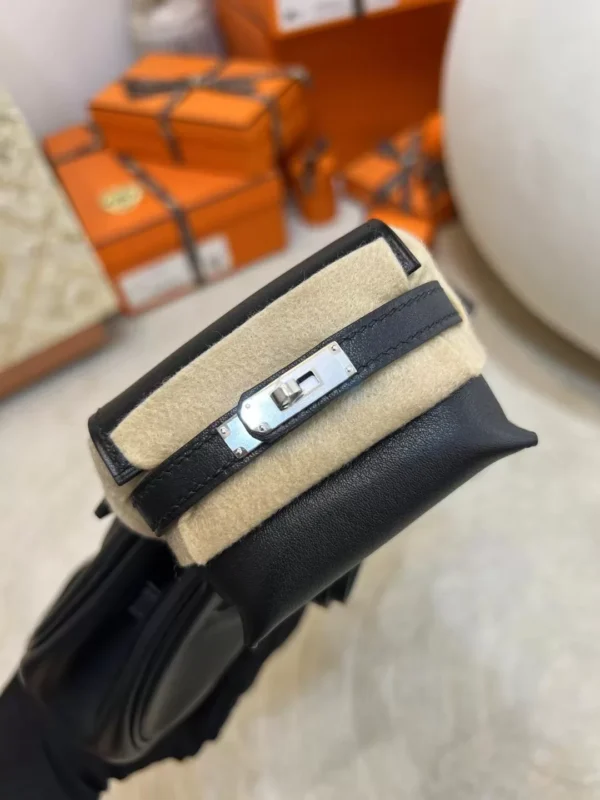 b5e75f596d29b1e-jpg Full Handmade 89 Noir Swift Leather Kelly Moove Waist Bag Silver Hardware