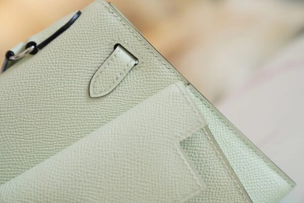 b64bffb3c7cfaf1 Fashion Hermes Kelly II Sellier En Desordre 20 0S Vert Fizz Epsom Silver Hardware