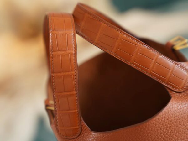 b65e9294167a6ed God Factory Bags Factory Hermes 36 Brique Clemence Leather Picotin18CM Touch Gold Hardware