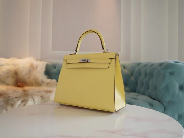 b68a63953307abb God Factory Bags Hermes Factory Epsom Kelly Sellier 25CM 1Z Joune Poussin Silver Hardware