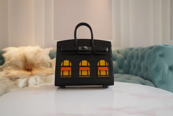 b6e6aff2befcaf0 Wholesale Hermes Birkin House 20CM CK89 Black Four Leathers Black Hardware