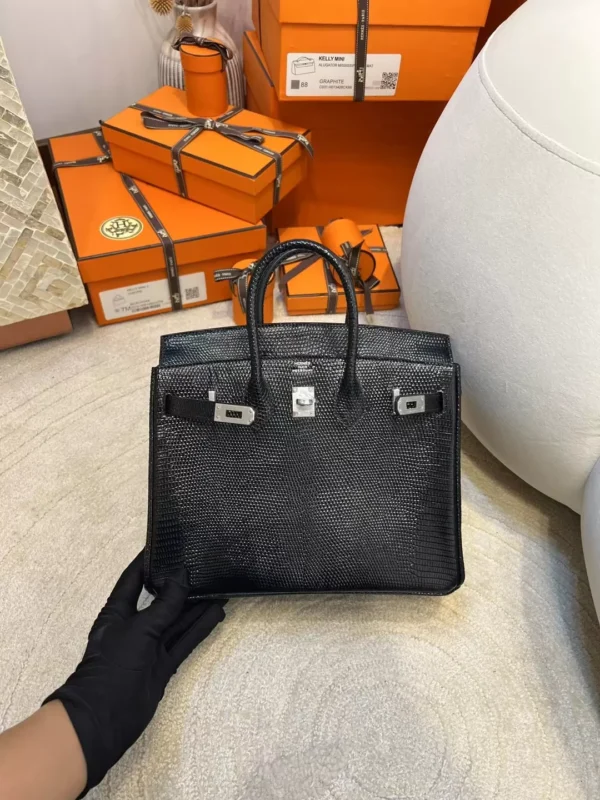 b717864ef51d680-jpg Hong Kong Hermes Birkin 25CM Lizard Leather 89 Noir Silver Hardware