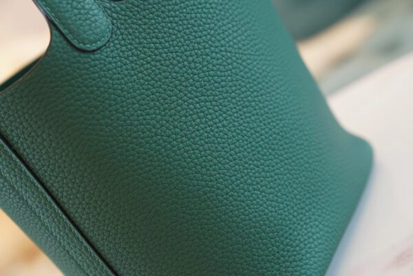 b77247e0099a73c Full Handmade Hermes Z6 Malachite Clemence Leather Picotin18CM Gold Hardware