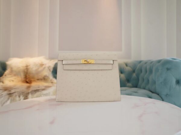 b7892f9062050ef-1 Thailand Bangkok Hermes Kelly Danse 22CM Ostrich Leather 8L Beton Gold Hardware