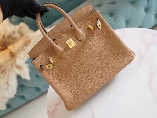 b7cf096ce13e162 Fashion Lcmode Hermes 4B Biscuit Togo Leather Birkin25CM Women’s Bag Gold Hardware