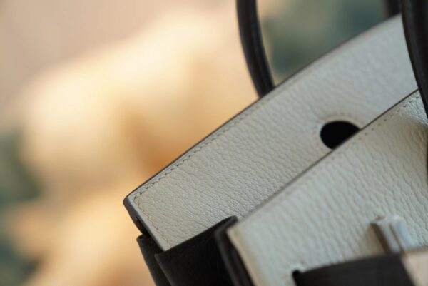 b7cfd352ed24033 God Factory Bags Factory Hermes C80 Gris Pearl/CK89 Black Chevre Leather Birkin25CM Silver Hardware