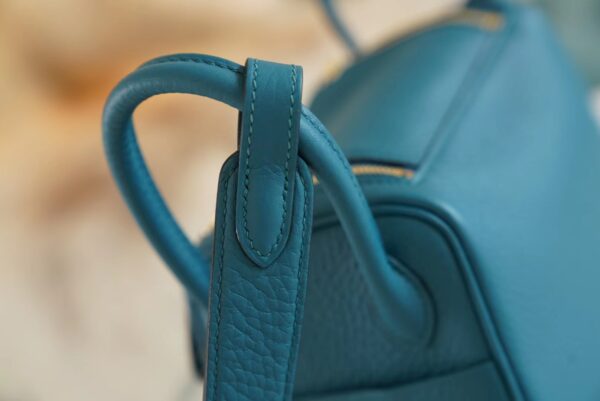 b7d345925f5e1c0 Full Handmade Hermes W0 Bosphore Clemence Leather Mini Lindy19CM Gold Hardware