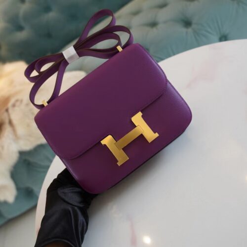 God Factory Bags Hermes P9 Anemone Evercolor Constance 19CM Gold Hardware