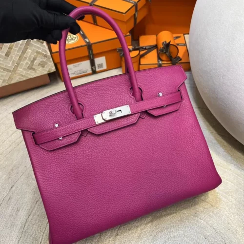 Canada Toronto Hermes L3 Rose Purple Birkin 30CM Togo Leather Silver Hardware