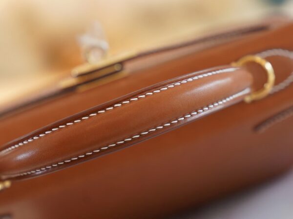 b86dde41bc9714f Full Handmade Hermes Fauve Barenia Kelly Sellier 25CM Women’s Bag Gold Hardware
