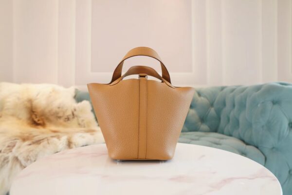 b934fecd1925c60-1 Hermes Boutique Picotin18CM Women’s Bag 4B Biscuit Clemence Leather Silver Hardware