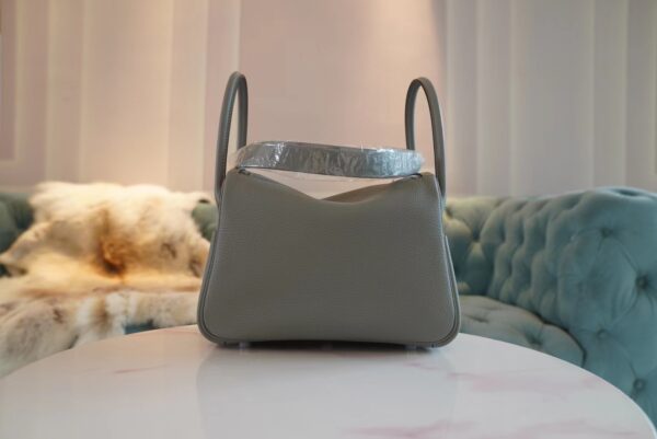 b9c8c08479d82fd Full Handmade Hermes 4Z Gris Mouette Clemence Lindy 26CM Silver Hardware