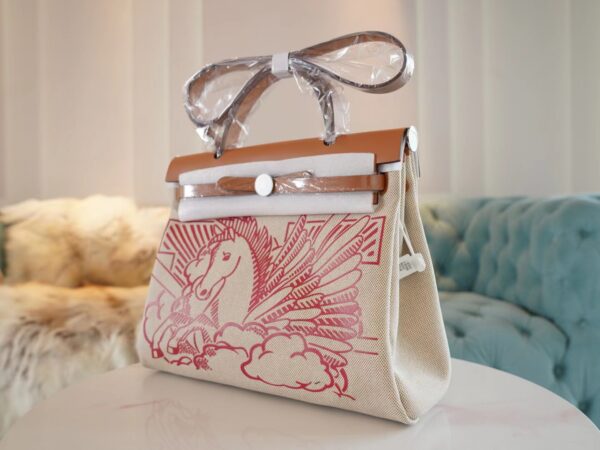 ba069edbcab0cc3 God Factory Bags Hermes Herbag 31CM Beige Canvas CK37 Gold Barenia Silver Hardware