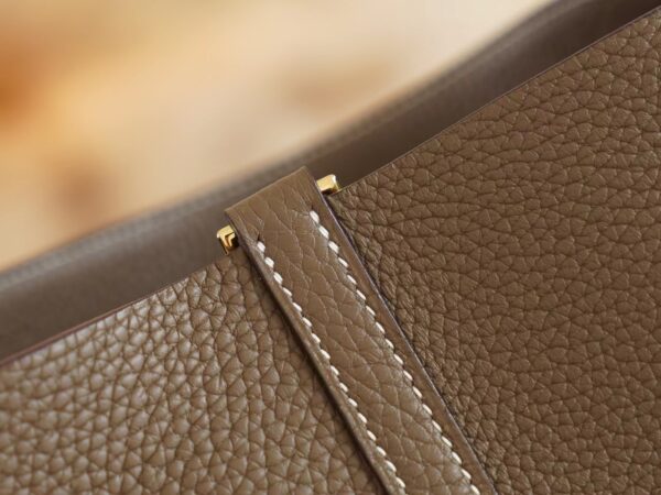 God Factory Bags Hermes CK18 Etoupe Clemence Leather Picotin 22CM Gold Hardware