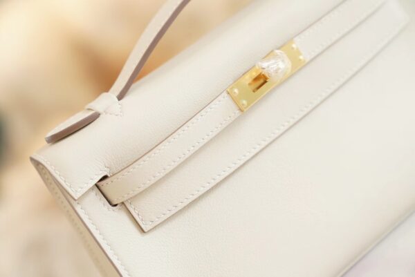 ba992f91e6a3719 God Factory Bags Hermes Kelly Pochette22cm CK10 Craie Swift Leather Gold Hardware