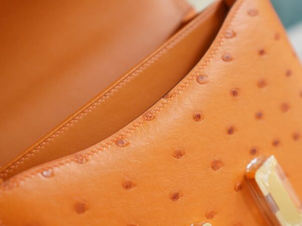 baca01f1cafb562 God Factory Bags Hermes Factory I9 Abricot KK Ostrich Skin Constance19CM Shoulder Bag
