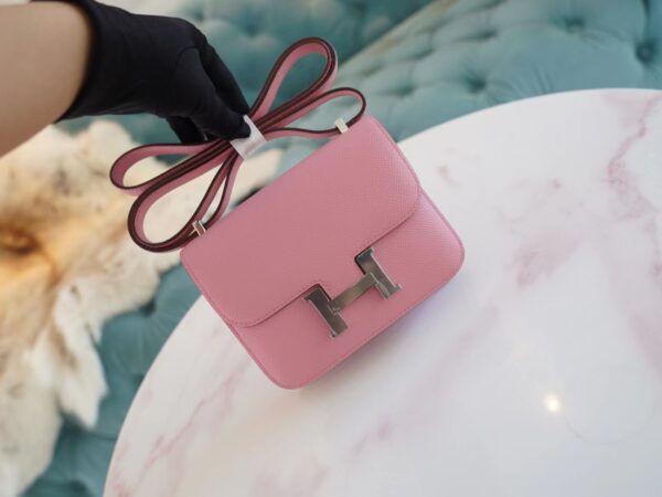 bb3a3a495c35ad0-1 Sale God Factory Bags Factory Hermes Constance14cm Rose Sakura Epsom Leather Silver Hardware