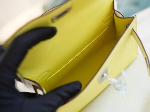 bb434aa5e93a442 God Factory Bags Factory Hermes 9R Lemon Yellow & Craie Epsom Leather Mini Kelly19CM
