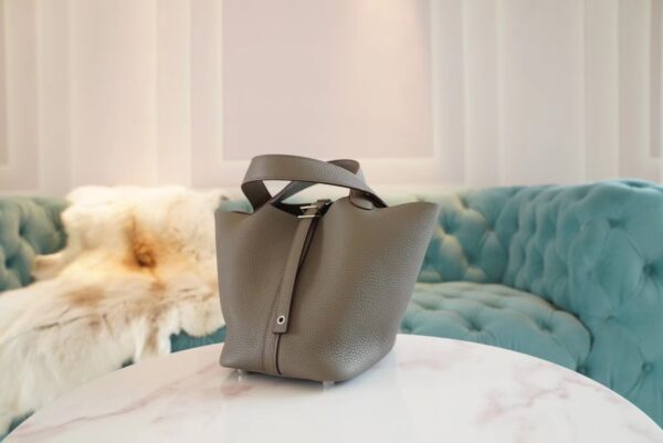 bb455c5fe3bdf19 God Factory Bags Factory Hermes 8F Etain Clemence Leather Picotin18CM Silver Hardware