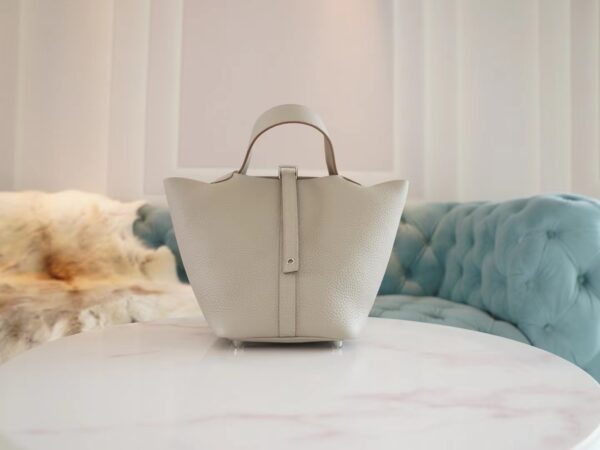 bc937eca3ef972c-1 God Factory Bags Factory Hermes Clemence Picotin 18CM CK80 Gris Pearl Silver Hardware