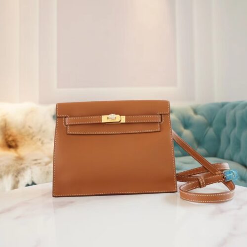 Sale Hermes Kelly Danse22CM CK37 Gold Evercolor Leather Shoulder Bag