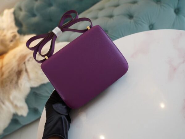 bd13d3458631d42 God Factory Bags Hermes P9 Anemone Evercolor Constance 19CM Gold Hardware