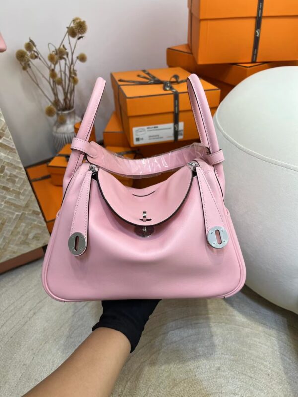 bdbdf2f82519e65-1 Hermes Shop Lindy 26CM Swift Leather 3Q Rose Sakura Silver Hardware