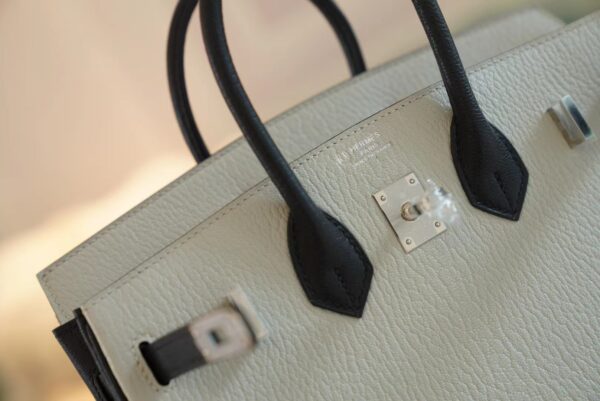 be5c49799c8ec5d God Factory Bags Factory Hermes C80 Gris Pearl/CK89 Black Chevre Leather Birkin25CM Silver Hardware