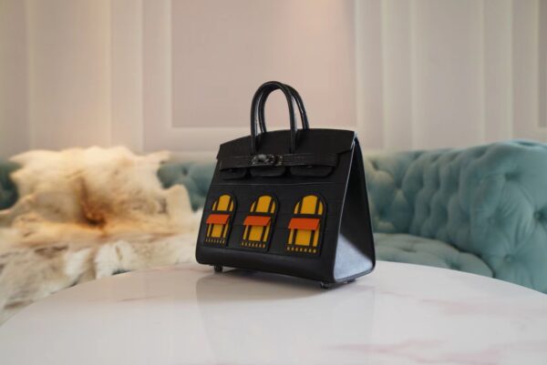 bef07570da6683f Wholesale Hermes Birkin House 20CM CK89 Black Four Leathers Black Hardware