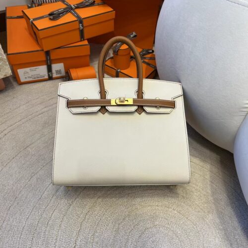 Qatar Doha Hermes Birkin Sellier 25 10 Craie / 37 Gold Epsom Brush Gold Hardware