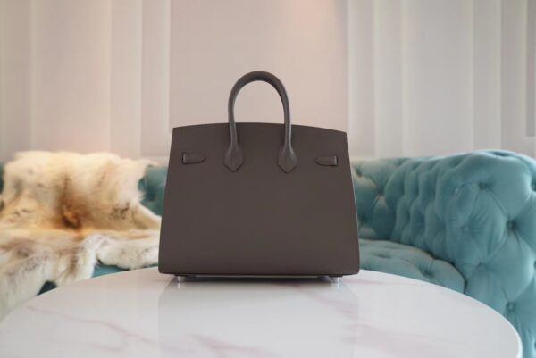 bf060c3e74a2841 Full Handmade Hermes 8F Etain Epsom Leather Birkin25CM Silver Hardware