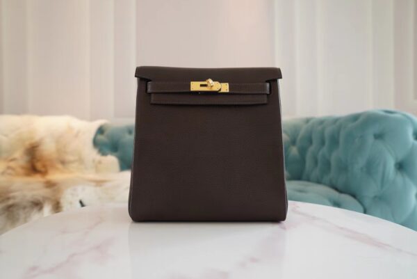 bf3d2335a7d9578-1 Full Handmade Hermes Kelly Ado 22cm Backpack 46 Ebene Barenia Faubourg Gold Hardware
