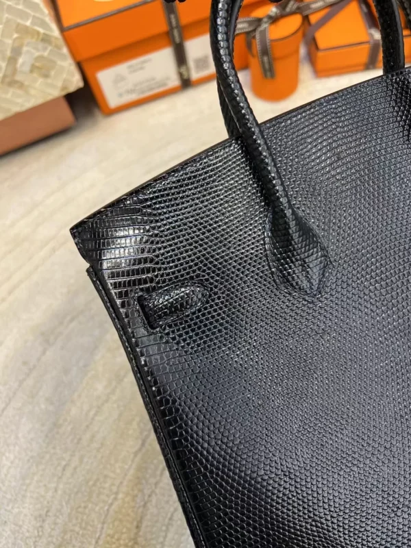 bf64d4653603531-jpg Hong Kong Hermes Birkin 25CM Lizard Leather 89 Noir Silver Hardware