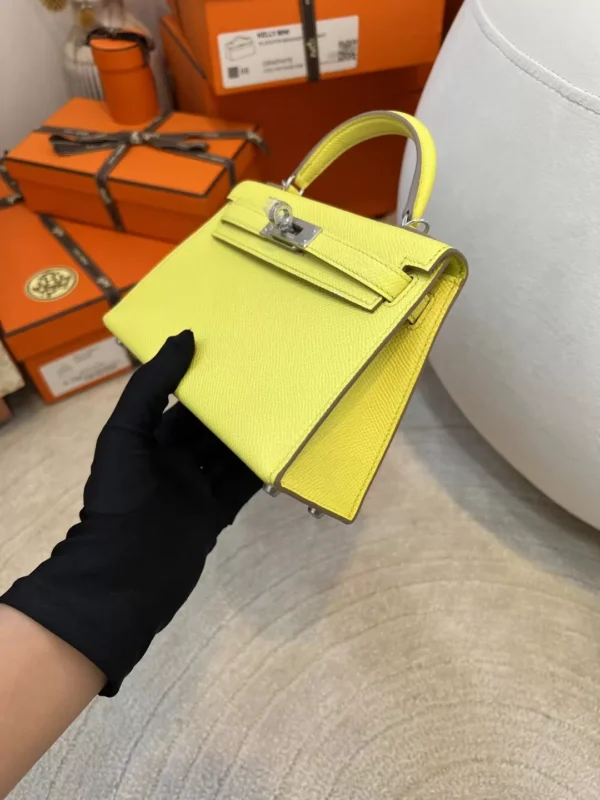 bff9085aa9ce5c0-jpg Handmade Hermes Mini Kelly 19CM Epsom 9R Lime Silver Hardware