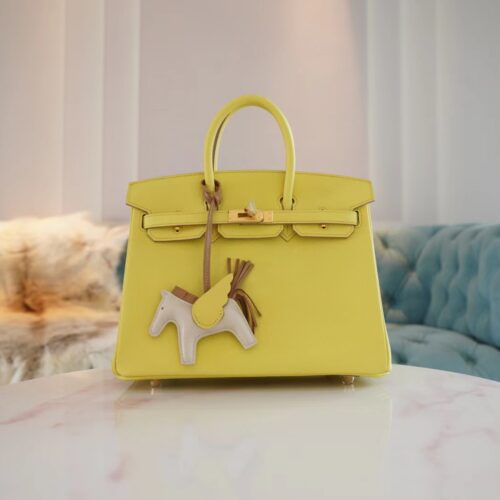 Handmade Hermes Birkin 25CM Epsom 9R Lime Gold Hardware
