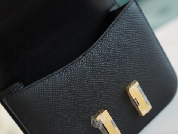 c014fb761171392 Full Handmade Hermes CK89 Black Epsom Leather Constance14cm Gold Hardware